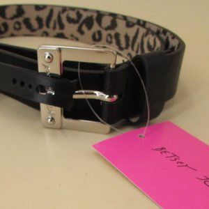 Betsey Johnson Classic Textured Vegan Leather Belt
